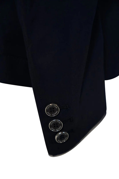 Grand Prix Saltare Premio 4 Button Riding Show Coat, Navy with Grey