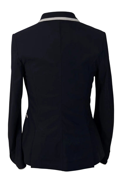 Grand Prix Saltare Premio 4 Button Riding Show Coat, Navy with Grey