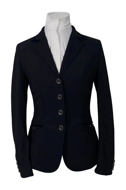 Grand Prix Saltare Premio 4 Button Riding Show Coat, Navy with Navy