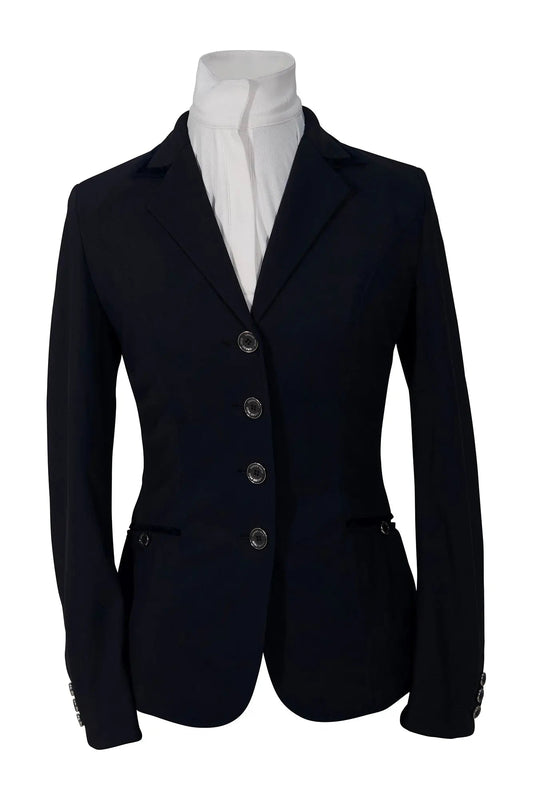 Grand Prix Saltare Premio 4 Button Riding Show Coat, Navy with Navy