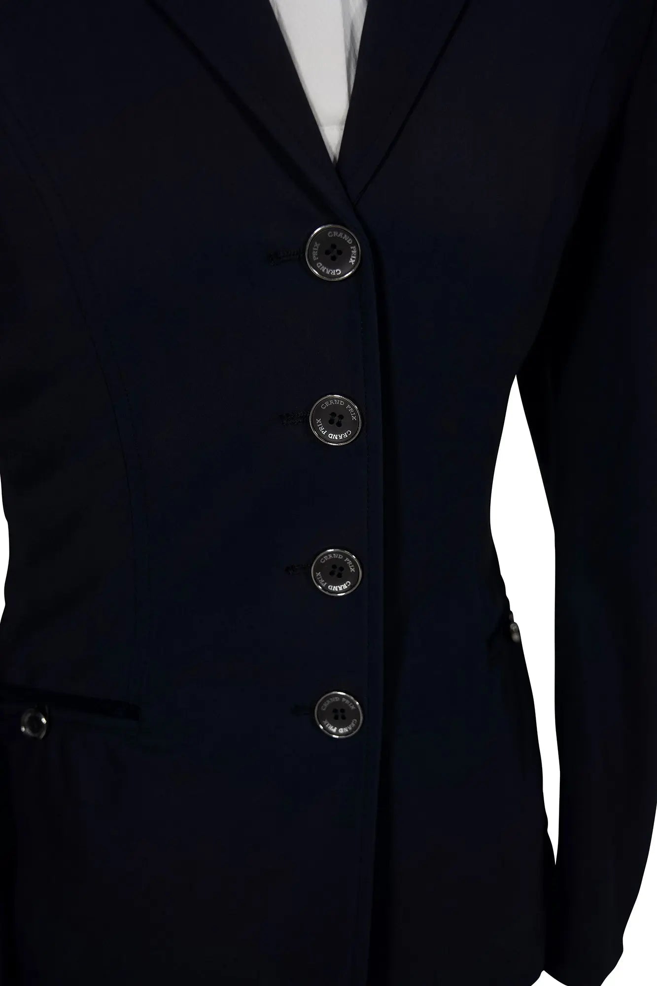 Grand Prix Saltare Premio 4 Button Riding Show Coat, Navy with Navy