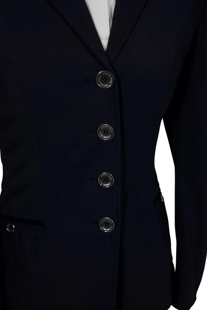 Grand Prix Saltare Premio 4 Button Riding Show Coat, Navy with Navy