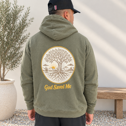 Olive Tree Hoodie: 100% ring-spun cotton