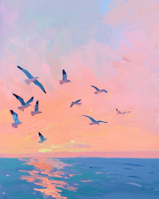 Gulls at Sunset – Fine Art Print