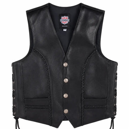 Legendary Gunslinger Men's Leather Vest