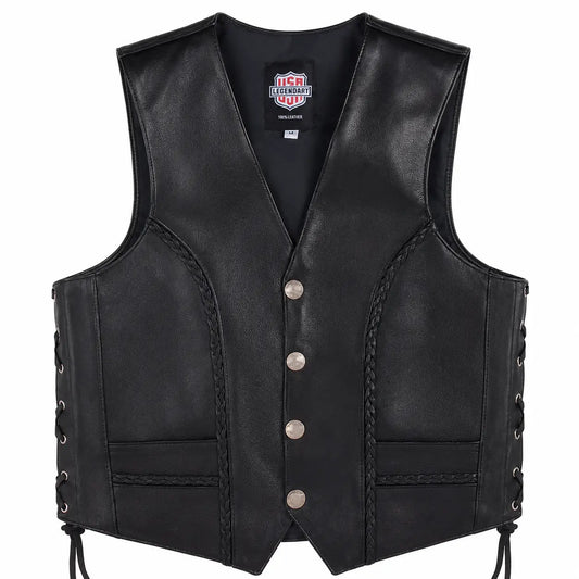 Legendary Gunslinger Men's Leather Vest