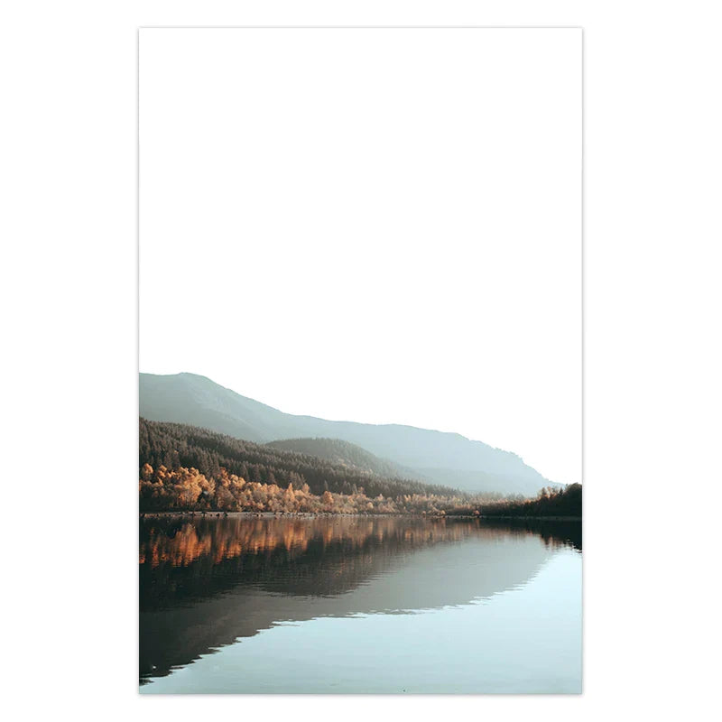 Forest Mountain Lake Famous Scenery Poster Nordic Style Canvas Print Nature Landscape Art Painting Wall Picture Home Decoration