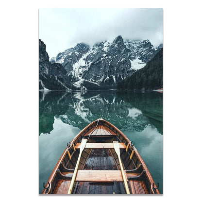 Forest Mountain Lake Famous Scenery Poster Nordic Style Canvas Print Nature Landscape Art Painting Wall Picture Home Decoration