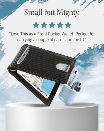 Vegan Leather Money Clip Wallet – Pull-Strap Access, Holds 7 Cards