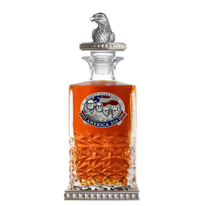 America's 250th Anniversary Mount Rushmore Heritage Decanter w/ Eagle Head 3D Top-Diamond Accents
