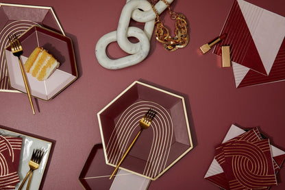 Bordeaux - Maroon Chain Link Cocktail Paper Napkins