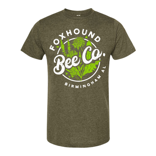 Heather Military Green Round Short Sleeve Shirt