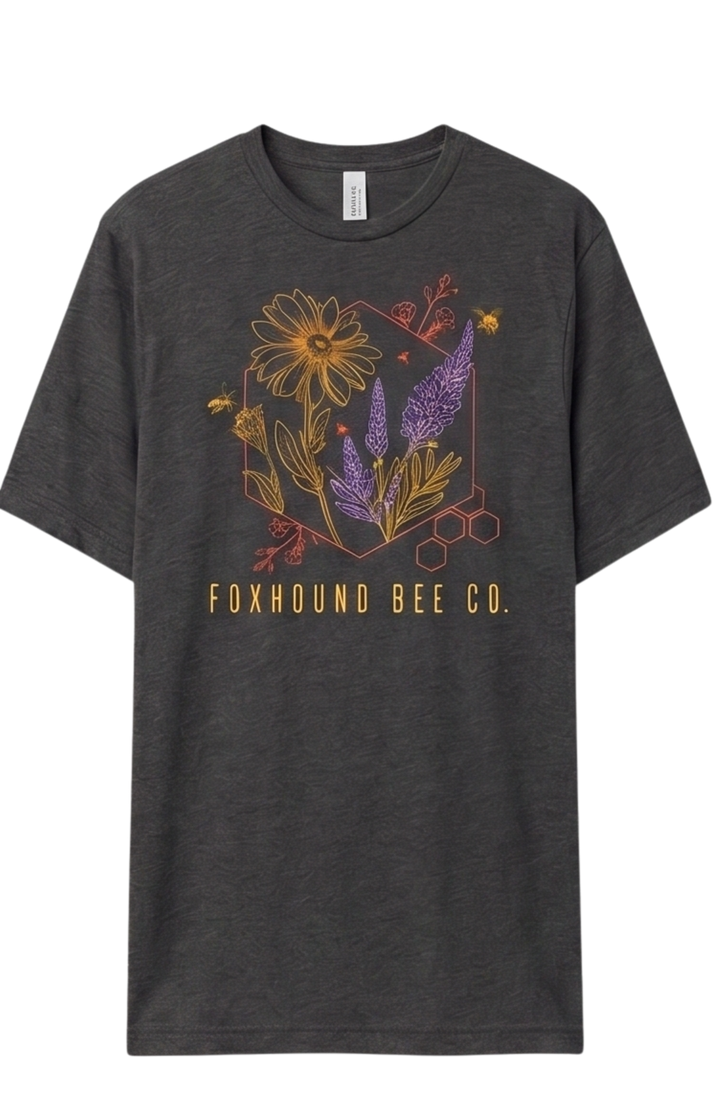 Heather Charcoal Abstract Flowers Short Sleeve Shirt