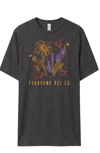 Heather Charcoal Abstract Flowers Short Sleeve Shirt