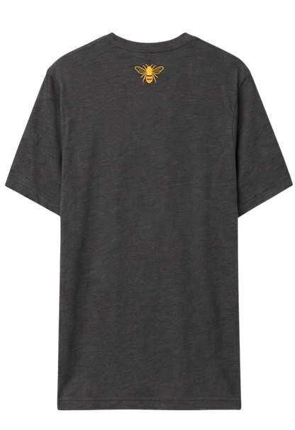 Heather Charcoal Abstract Flowers Short Sleeve Shirt