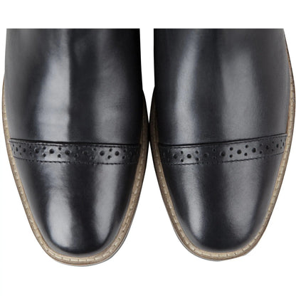 Huntley Equestrian Adult Classic Black Leather Zipper Paddock Boot