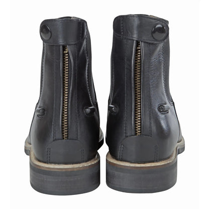 Huntley Equestrian Adult Classic Black Leather Zipper Paddock Boot