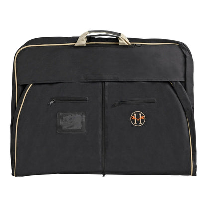 Huntley Equestrian Deluxe Black Travel Carry On Garment Bag with Accessories Zipper Cover for Travel, Business, Horse Shows