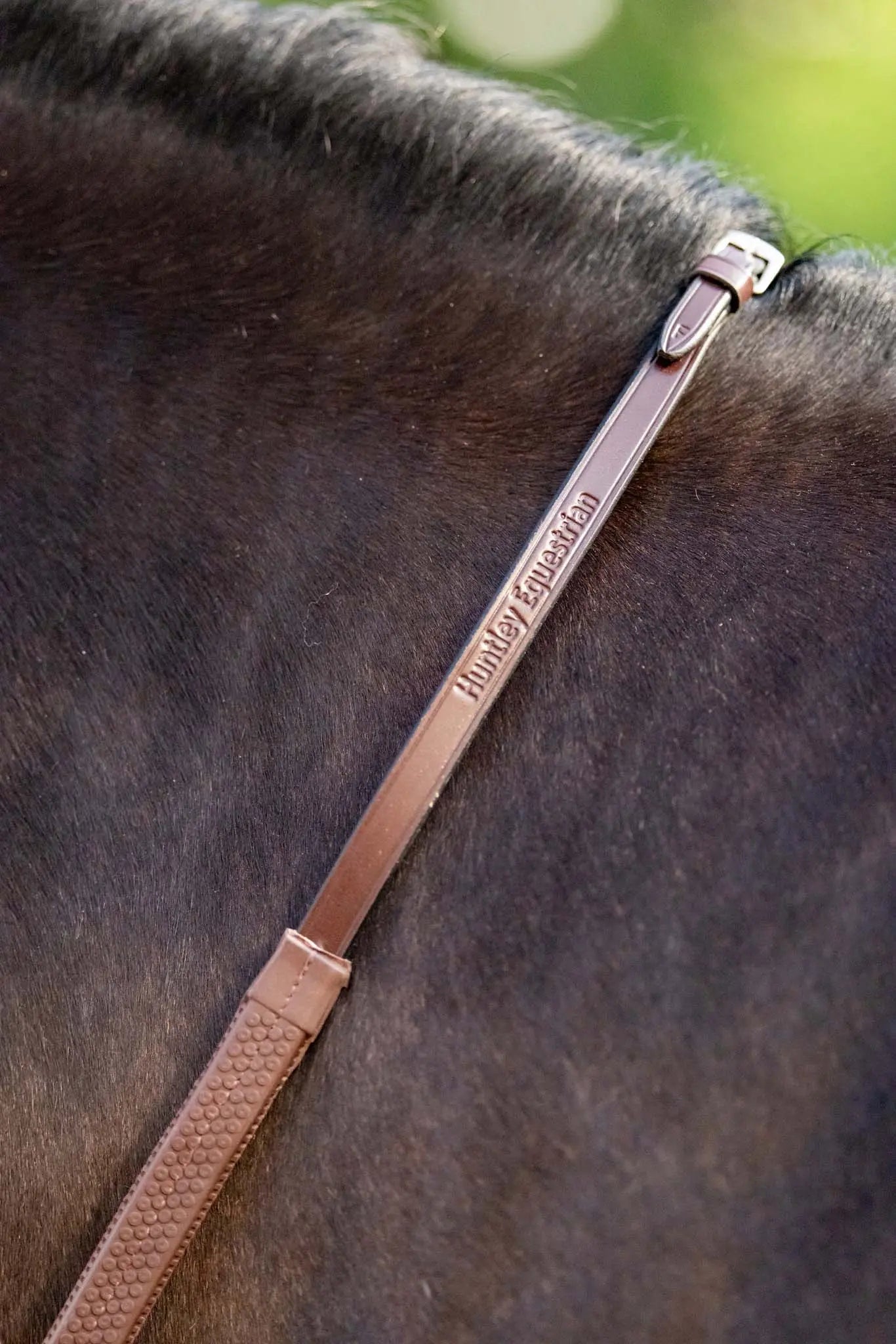 Huntley Equestrian Fancy Stitched Rubber Reins, 5/8" Inch Width