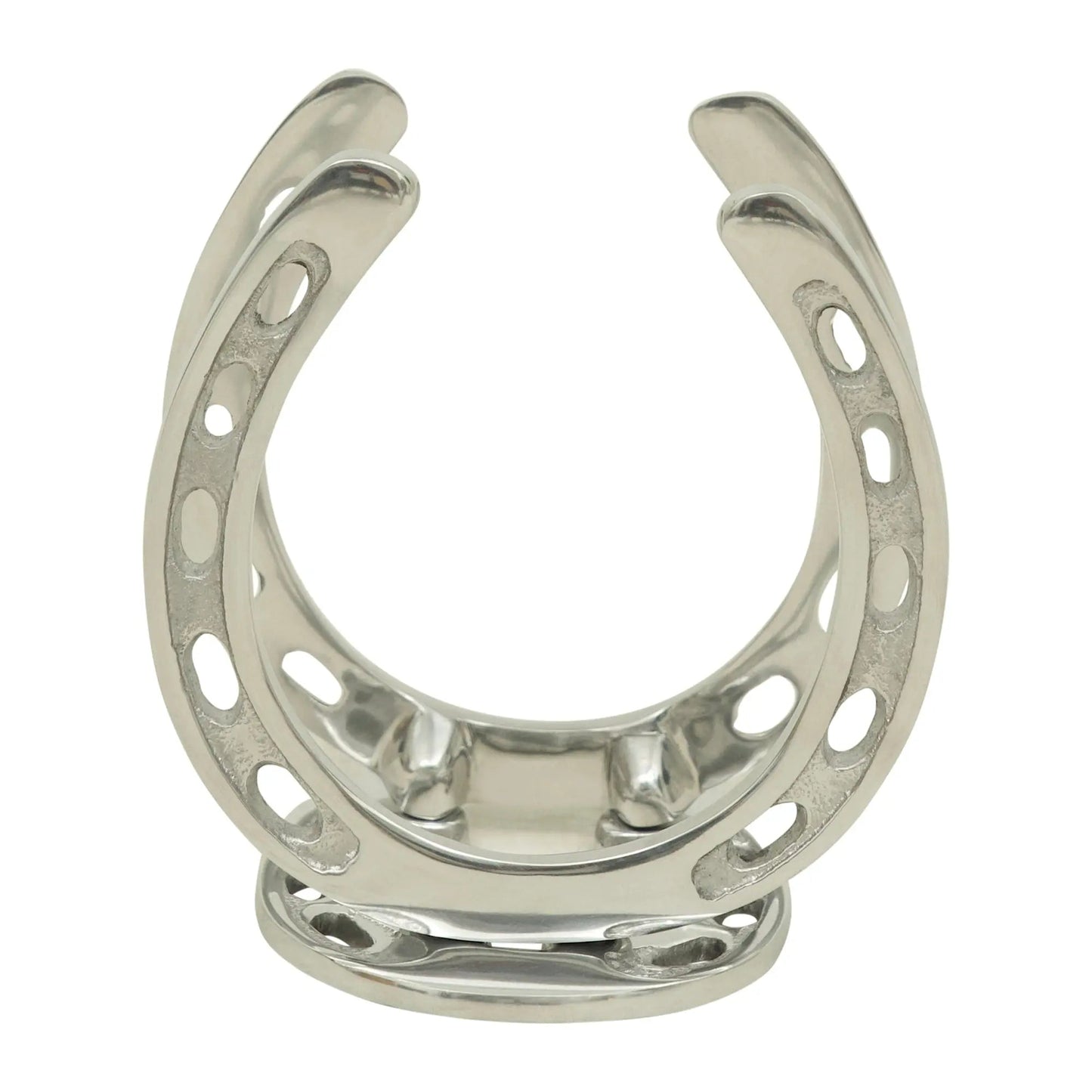 Huntley Horseshoe Napkin Holder, Aluminum Silver Finish