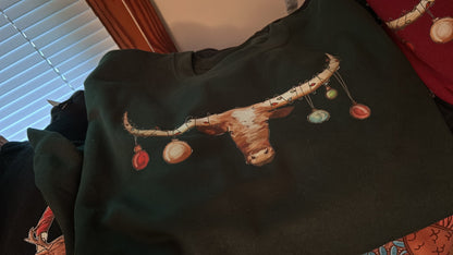 Christmas Longhorn Crewneck