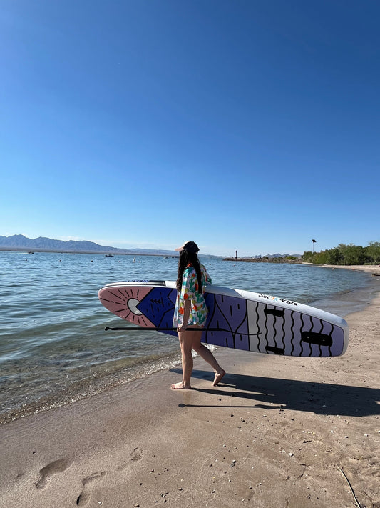 VidaGlide Oasis Pack: 10' 6'' Inflatable Paddle Board + Paddle, Pump, Detachable Fin, & Carrying Case