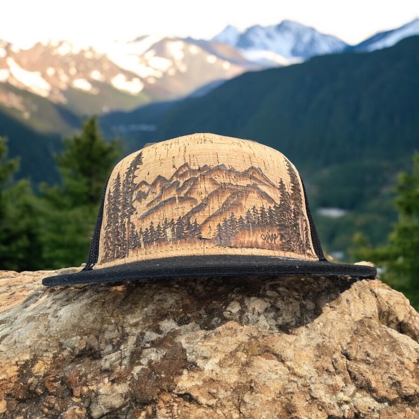 Grand Tetons - Burned Cork Trucker Hat