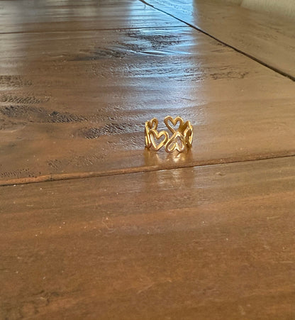 waterproof adjustable heart ring