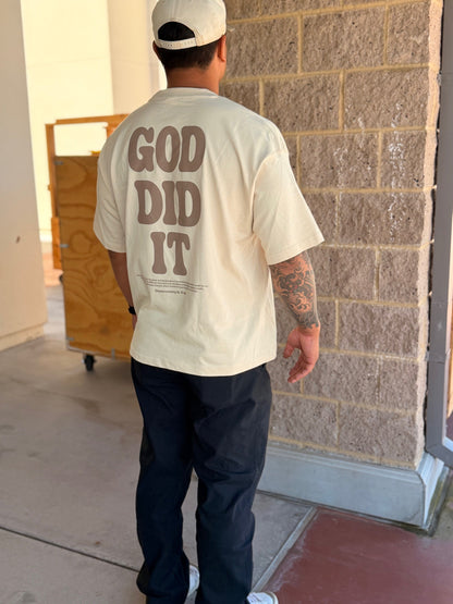 God Did It - Oversized Tee: 100% ring-spun cotton
