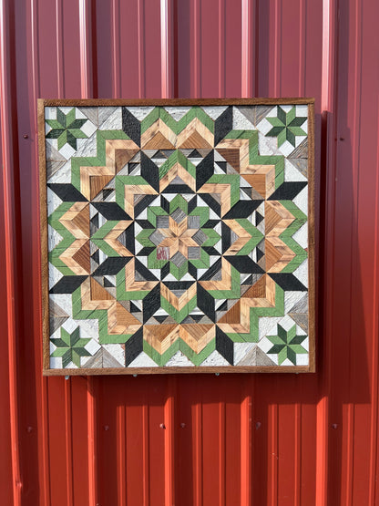 Amish Handmade Barn Quilt Wall Art – Reclaimed Barn Wood – 30.5” x 30.5”