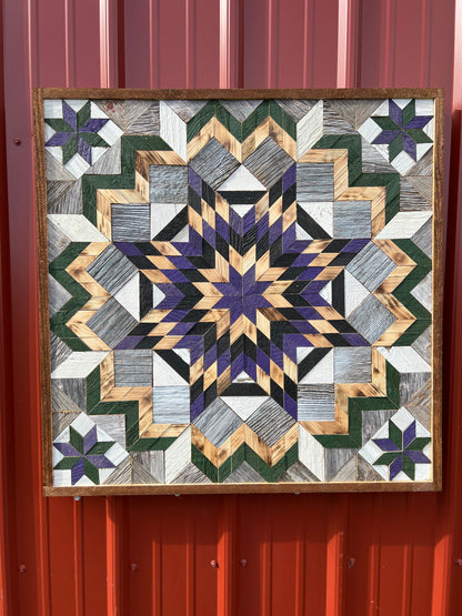 Amish Handmade Barn Quilt Wall Art – Reclaimed Barn Wood – 30.5” x 30.5”