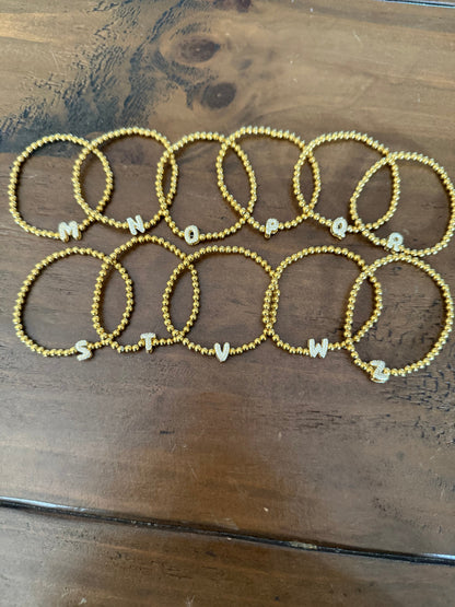 waterproof beaded initial bracelet