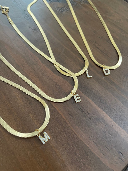 cz initial pendant necklace