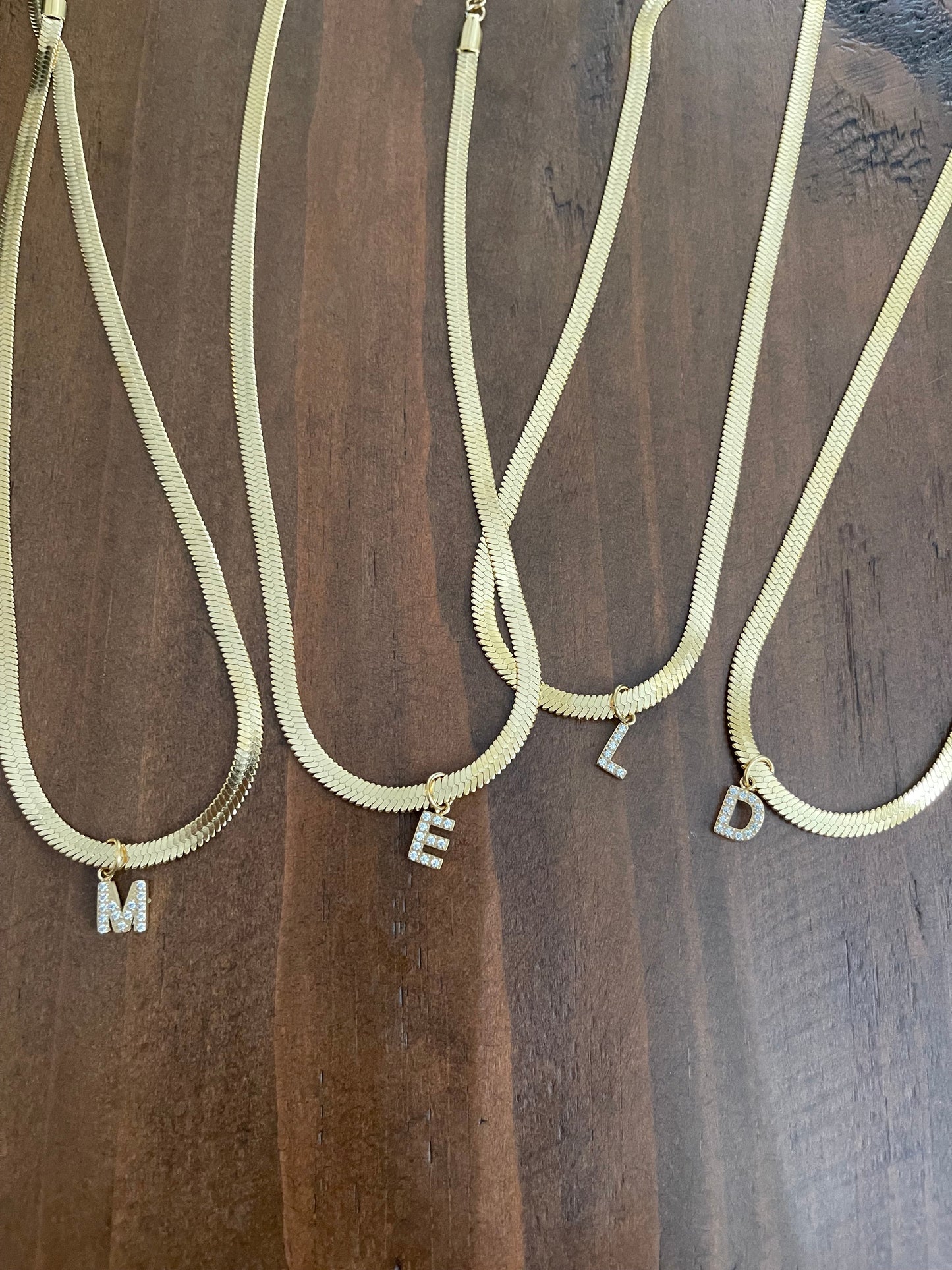 cz initial pendant necklace