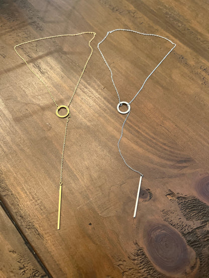 circle lariat necklace