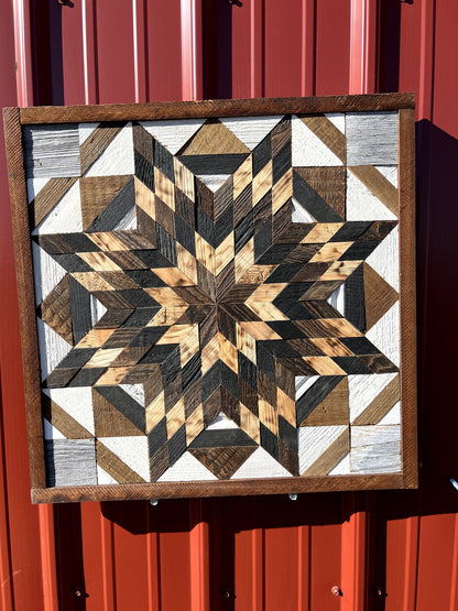 Amish Handmade Barn Quilt - Square (20.75 in x 20.75 in x 1 in)