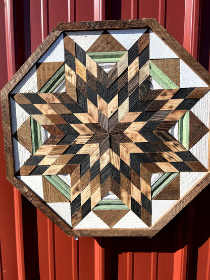 Amish Handmade Barn Quilt - Square (20.75 in x 20.75 in x 1 in)