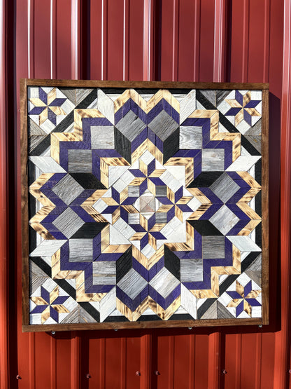 Amish Handmade Barn Quilt Wall Art – Reclaimed Barn Wood – 30.5” x 30.5”