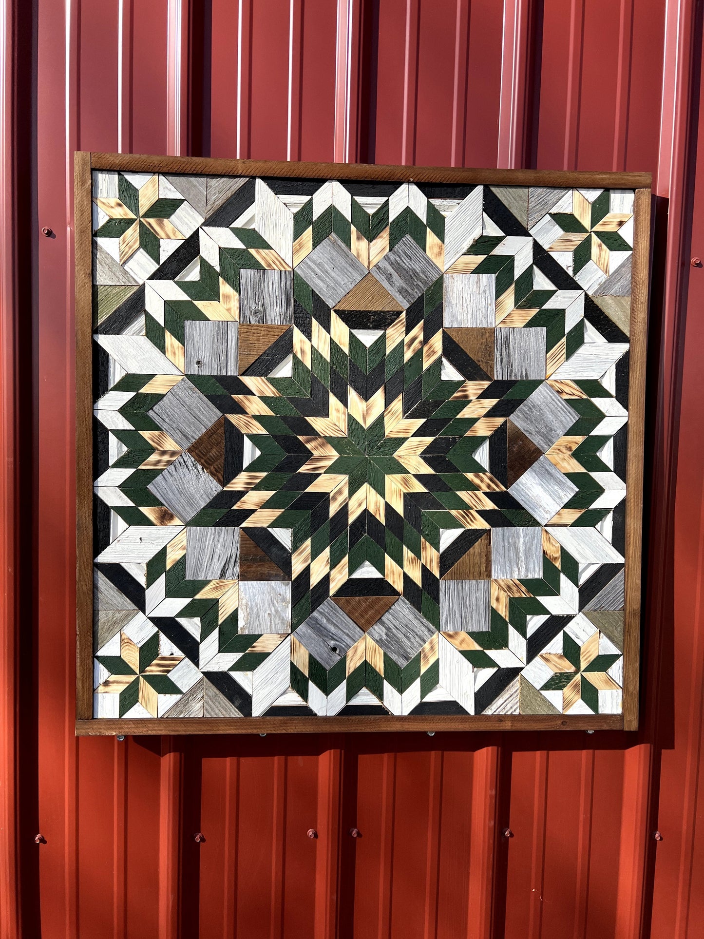 Amish Handmade Barn Quilt Wall Art – Reclaimed Barn Wood – 30.5” x 30.5”