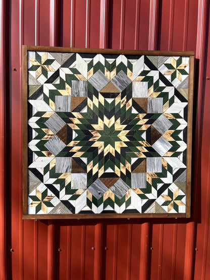 Amish Handmade Barn Quilt Wall Art – Reclaimed Barn Wood – 30.5” x 30.5”