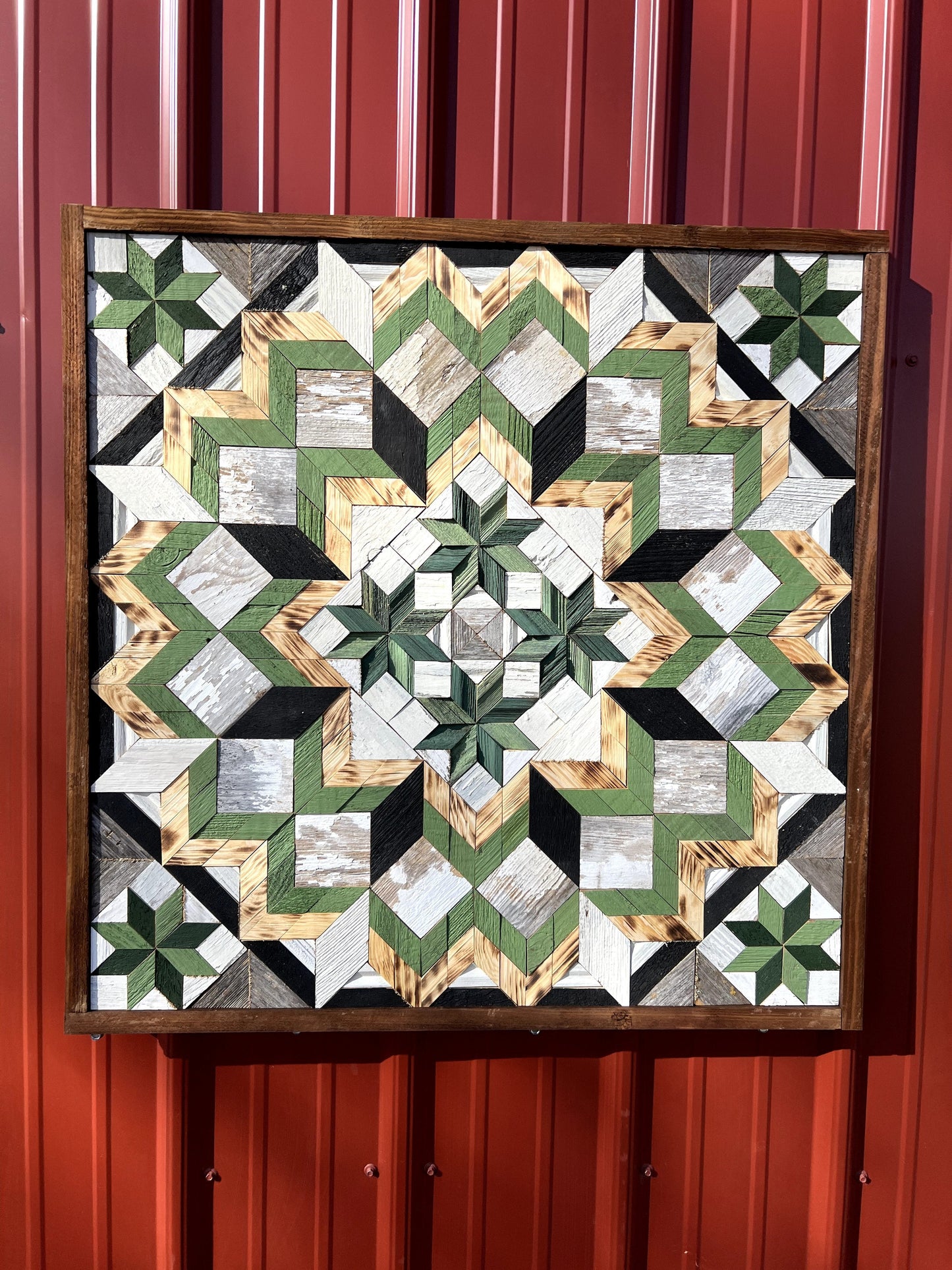 Amish Handmade Barn Quilt Wall Art – Reclaimed Barn Wood – 30.5” x 30.5”