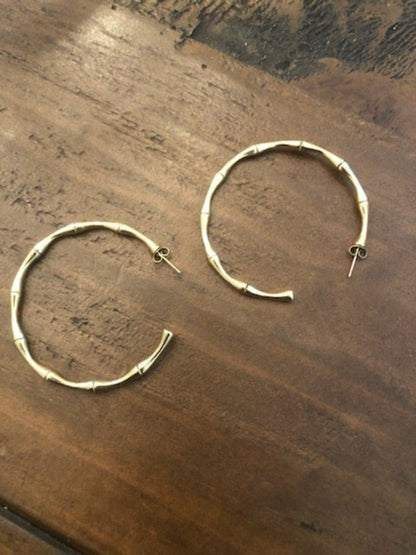 big bamboo hoop earrings