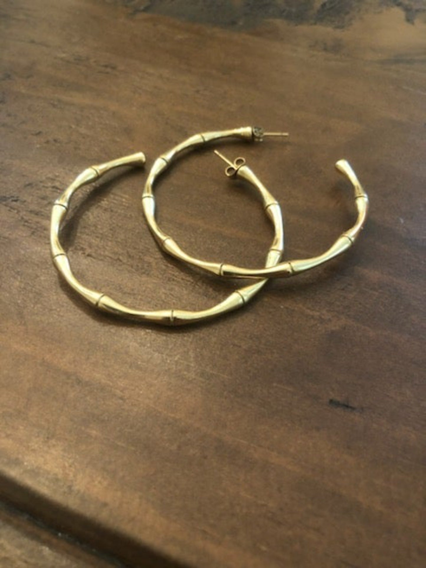 big bamboo hoop earrings
