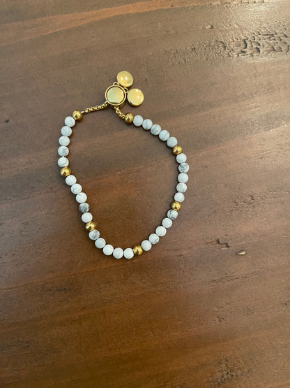 adjustable stainless steel beaded bracelet