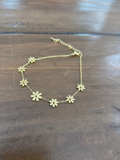 waterproof daisy anklet