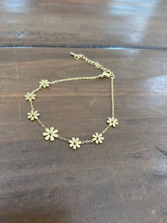 waterproof daisy anklet