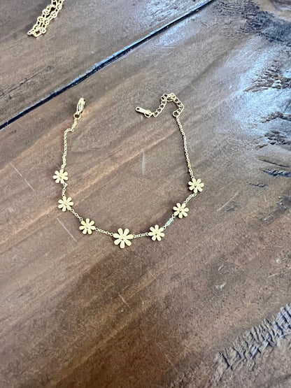 waterproof daisy anklet