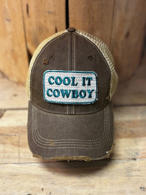 Cool it Cowboy-distressed Trucker Hat