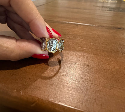 hammered mixed metal waterproof ring