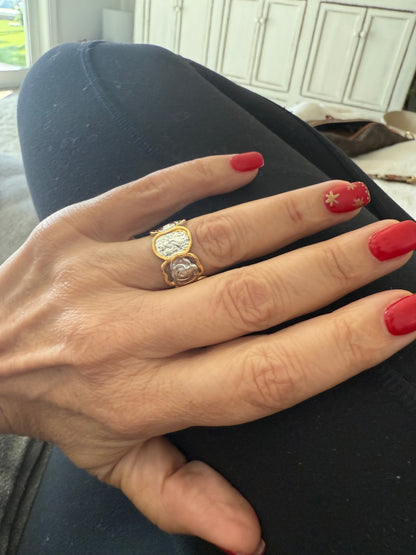 hammered mixed metal waterproof ring